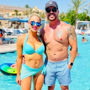 Beach Bunny - Aqua Halter Bikini Top and Bottom and Matching Rhinestone Sarong